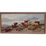 TOM ROWDEN (1842-1926) (C.T. PASSMORE) Highland Cattle Watercolour Signed Framed and glazed