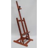 A pine artist's adjustable table top easel, height 85cm