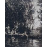 GEORGE PERCIVAL GASKELL (1868-1934) The Naiads Home Etching Inscribed to verso Signed Framed and
