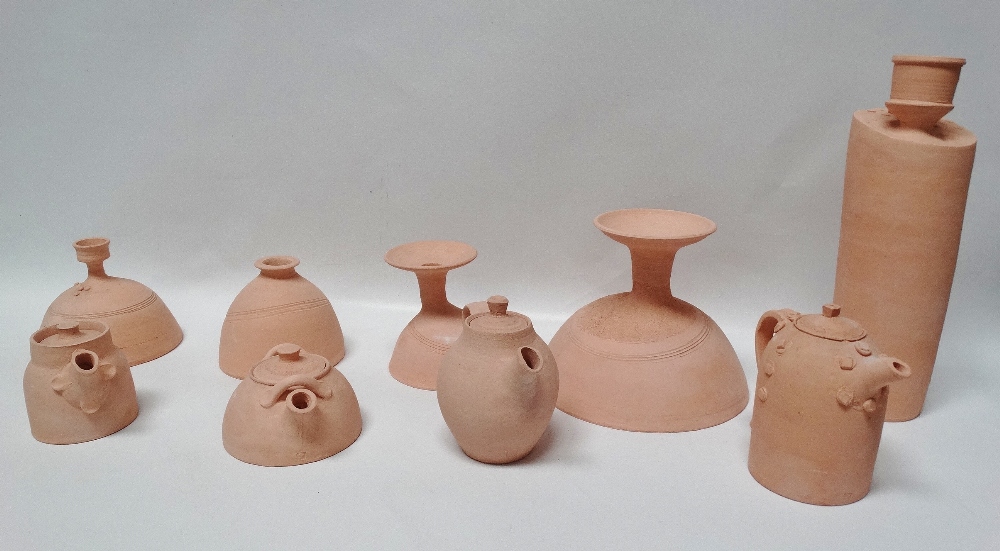 JOHN BUCHANAN Nine pieces of bisque fired ceramics