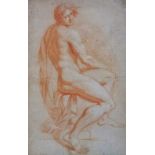 Attributed to CARLO MARATTI (1625-1713) A.R.R. 18th century sanguine study of a nude male Pastel on