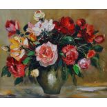 Still Life Roses Oil on canvas Framed Picture size 38 x 45.5cm Overall size 53 x 60.5cm