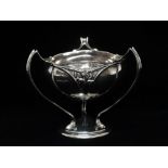 Arts and Crafts silver cup - An ornate three sectional and iris decorated cup, Sheffield 1905,