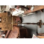 19th century and later ecclesiastical lecturn - A pierced and hinged brass lectern on a later