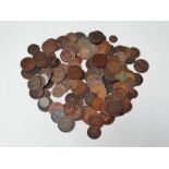 COINS - A bag of coins dating from the early 18th century.