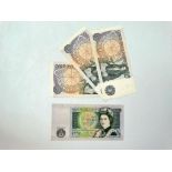 BANK NOTES - Four sequential Page £1 notes.