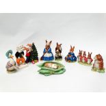 Beswick & Royal Doulton - Four Beatrix Potter figures, 'Mrs Bunnikins Clean Sweep' D86, 'Billy