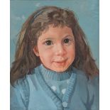 CECILE CROMBEKE (1921-2002) Portrait Of A Girl Oil on board Signed and dated 86 Framed Picture