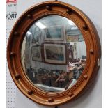 1920's convex gunshot mirror - A circular wall mirror with gilt gunshot border, diameter 46cm.