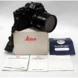 A Leica R3 MOT Electronic 35mm s.l.r. camera, in black finish Nr 1493824 with Leitz Vario-Elmar-R