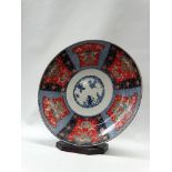 Late 19th/early 20th century Imari charger - A large charger with six panels of flower and foliate