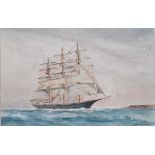 STUART G. ELFHAM (XX) Marine School The Astra, Clipper At Full Sail Watercolour Signed and titled