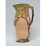 Carlton Ware - A hand painted and relief tall jug, bears hand painted marks Y11 to base, height