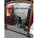 Overmantle mirror - A circa 1900 gilt large overmantle mirror, height 151cm, width 150cm.