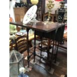 Edwardian spider table - A mahogany drop flap gateleg table with eight pad foot legs, height 68cm,