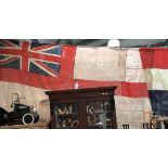FLAGS - British Royal Navy white ensign ship's flag, inscribed 'Jackson' to seam, 326 x 162cm.