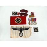 MILITARIA - Medals and insignia, to include three WWII medals, The France and Germany Star, 1939/