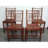 19th century Worcestershire chairs - A set of four Phillip Clissett (1817-1913) ash and elm