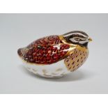 Royal Crown Derby - A paperweight modelled as a partridge, marked MM and hand painted mark D to