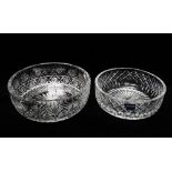 Stuart Crystal - A Waterford Wedgwood lead crystal bowl (labelled), height 7.5cm, diameter 20cm, and