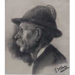 G. WILSON Portrait Of A Gentleman Charcoal on paper Signed Framed and glazed Picture size 75 x 32.