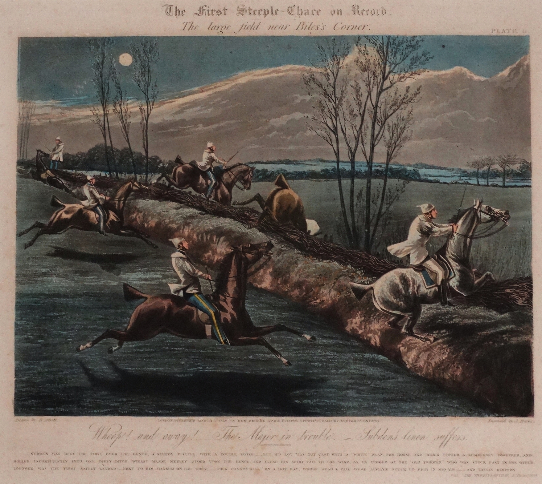 J. HARRIS after H. Alken A set of four hand coloured engravings The First Steeple-Chase on Record, - Image 3 of 5