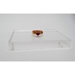 A 22ct gold tourmaline rubellite ring - A 22ct gold ring collet set a tourmaline rubellite, size M/