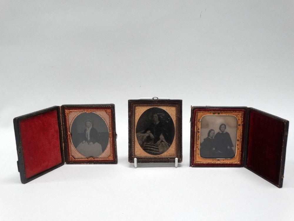 Seven sixth-plate ambrotype portraits, miscellaneous subjects and cases. (7) - Image 4 of 6