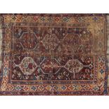 An Iranian tribal Afhshar hand knotted wool rug , 170 x 141.5cm.