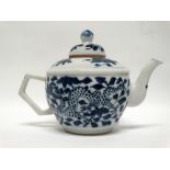 Chinese blue and white dragon teapot - A four toed Chinese blue dragon amongst leaves, height