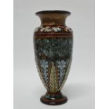 Royal Doulton - A squat baluster vase with bas relief, No.3148, maker's mark HB?, height 17cm,