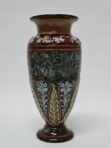 Royal Doulton - A squat baluster vase with bas relief, No.3148, maker's mark HB?, height 17cm,