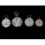 British military issue - A H. Williamson, London No.13587F, nickel cased, top wind pocket watch with