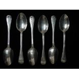 A set of six silver 'Double Thread' pattern dessert spoons, London 1860, and maker's mark for H J