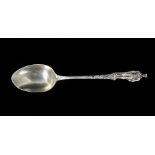 A figural silver teaspoon of a marine soldier inscribed 'Jack's The Boy For Work South Africa',