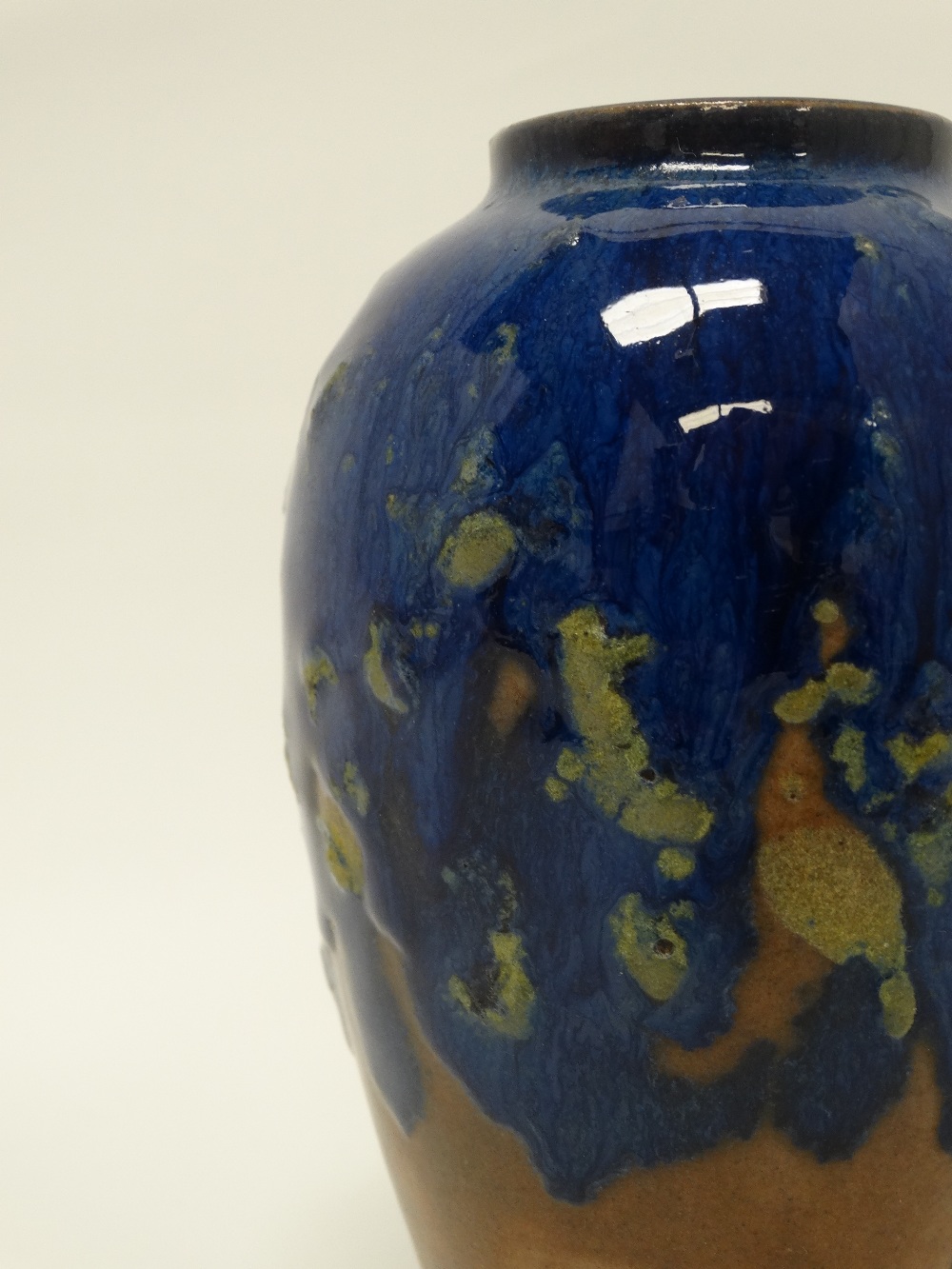 Atelier D'Art Labrec - A bullet shaped short vase with drip glaze enamel decoration, stamped to - Image 3 of 4