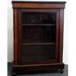 Mid to mid 19th century rosewood display cabinet - A satinwood and rosewood inlaid and strung