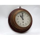 19th century ship's clock - A 30 hour ship's timepiece with inset seconds dial at 12, colour