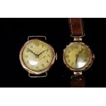 Two 9ct gold cased watches - A ladies 9ct gold cased wristwatch with Swiss movement and winder at 3,