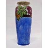 Royal Doulton Lambeth - An Art vase, stamped S527D UBW and maker's mark FJ to base, height 25.3cm,