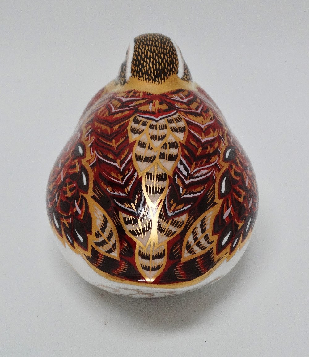 Royal Crown Derby - A paperweight modelled as a partridge, marked MM and hand painted mark D to - Image 3 of 4