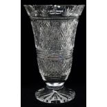 19th century pedestal cut glass vase - Having hobnail decoration and further cut decoration to sides