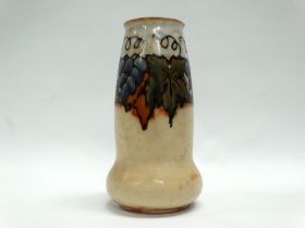 Royal Doulton England - A gourd shaped vase No.8527 with vine and grape decoration, monogrammed KB