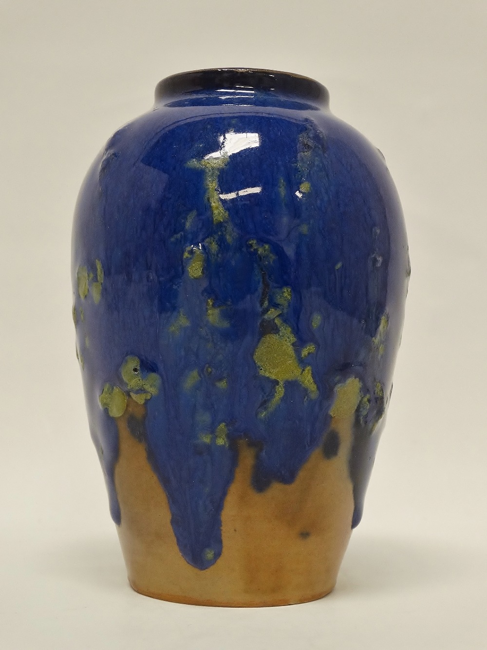 Atelier D'Art Labrec - A bullet shaped short vase with drip glaze enamel decoration, stamped to - Image 2 of 4