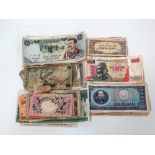 BANK NOTES - A bag of assorted bank notes.