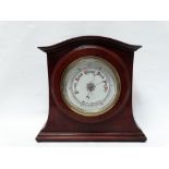Mahogany barometer - A cased free standing aneroid early 20th century barometer with porcelain dial,