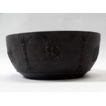 Wedgwood Basalt - A large bowl with classical motifs, Anthemion and acanthus decoration to sides,