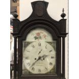 18th century 8 day longcase clock - Chas Holburn, South Cave (1759-1811 Loomes) 32.5cm painted break