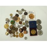 COINS - A quantity of tokens and medallions, including royalty.