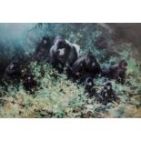 After David Shepherd (1931-2017) The Mountain Gorillas Of Rwanda Limited edition print 1419/1500
